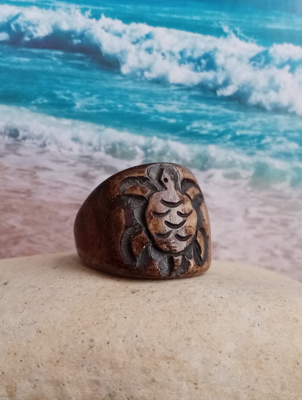 East Coast Girl ~ Hand Carved Bone Ring ~ Jersey Girl